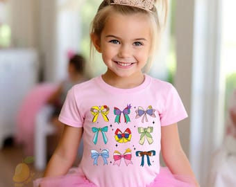 Cute Disney Princess Coquette Bow Shirt, Disneyworld 2026 Princess Girl Matching Shirt, Disneyland Trip Shirt