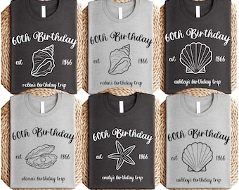 60th Birthday Celebration Shirt, Personalized Matching Birthday Crew Trip Shirt, Birthday Squad Family Matching Shirts