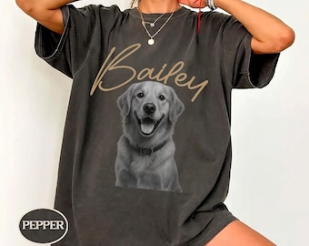 Custom Pet Photo And Name Shirt, Personalized Pet Mom Dad Shirt, Dog Mom Gift, Dog Dad Gift,  Dog Lover Gift