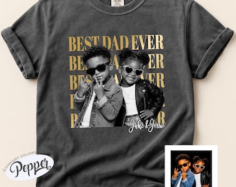 Personalized Vintage Best Dad Ever With Kids Photo Shirt, Custom Comfort Colors New Dad 2026 Shirt