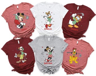 Custom Disney Golf Shirt, Disney Golfing Matching T-Shirt, Disney Mickey and Friends Golf Shirt, Disneyland Sport Tee, WDW Trip Tee
