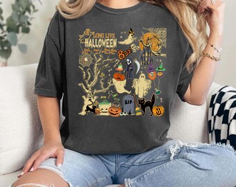 Funny Halloween Floral Ghost Shirt, Women Halloween Outfit, Halloween Pumpkin Ghost Shirt, Spooky Season Shirt, Halloween Gift