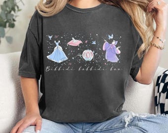 Bibbidi Bobbidi Boo Disney Princess Cinderella Shirt, Comfort Colors Cinderella Princess Watercolor Shirt, Halloween Trip Shirt
