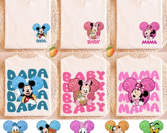Disney Mickey & Friends Family Shirt, Mama And Dada Matching Shirt, Lil Sis Big Bro Shirt, Disneyland Group Tees