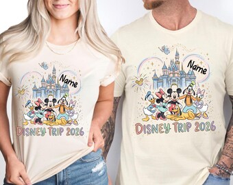 Custom Disney Trip 2026 Shirt, Comfort Colors Disneyland Family Matching Shirt, Disney World Vacation Tees, Mickey and Friends Birthday Gift