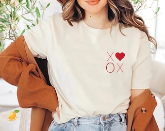 XOXO  Valentine T-Shirt, Gift For Valentine, Cute Valentine Shirt, Valentines Shirts for Women, Valentines Day Crewneck Gift