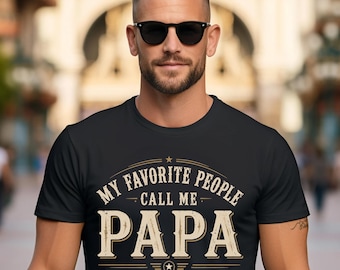 My Favorite People Call Me Papa Shirt, Personalized Papa Shirt, Custom Papa With Kids Names Shirt