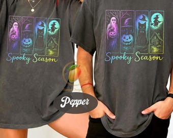Comfort Colors® Spooky Season 2026 Shirt, Halloween Ghost Neon Shirt, Trendy Halloween Shirt