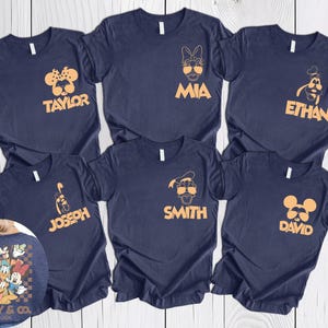 Custom Retro Mickey and Friends Group Shirt, Personalized Disney Trip Two Sided Shirt, Checkered Mickey Shirt, Disney Family Vacation Shirt