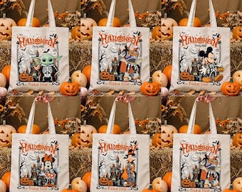 Disney Halloween Tote Bag, Trick Or Treat Tote Bag, Halloween Party Candy Bag, Halloween Trip Kids Toddler Gift