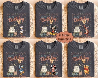 Personalized Disney Character Birthday Shirt, Disneyland Family Trip Shirt, Its My Birthday Custom Name Shirts, WDW Birthday Present Gift