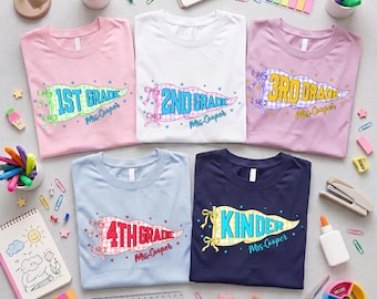 Comfort Colors Grade Level Team Tees, Personalized Teacher Team Shirts, First Second Third Fourth Fifth Grade Back to School Tees