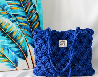 Dahlia Shoulder Bag Knitted Stylish Bag Crochet Bag Women Clutch Bag MOTHER'S DAY GIFT Granny Square Bag