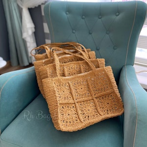 Woven Straw Summer Handbag Knitted Straw Sleeve Bag Mother's Day Gift zdjęcie 4