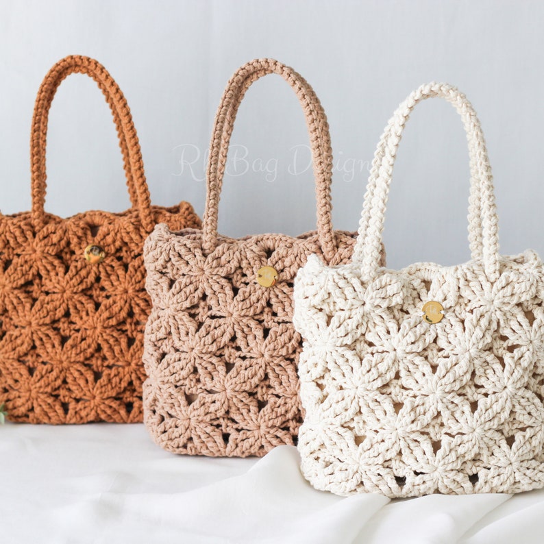 Dahlia Mini Knitting Bag Knitted Stylish Bag Crochet Bag Women Clutch Bag Personalized Crochet Clutch Easter & Mother's Day Gifts image 1