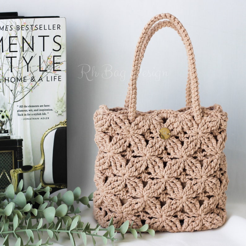 Dahlia Mini Knitting Bag Knitted Stylish Bag Crochet Bag Women Clutch Bag Personalized Crochet Clutch Easter & Mother's Day Gifts zdjęcie 5