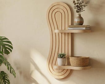 Modern Wooden Wall Shelf CNC Laser Cut File (Digital Download) -  Cnc cutting decor - Cnc Router Project - Floating Shelf Furniture Plan
