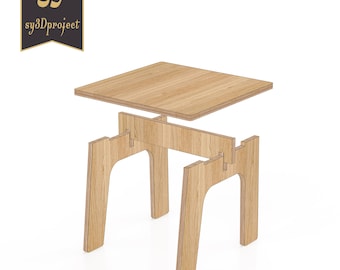 Interlocking Wooden Step Stool Cnc Files; Foot Stool Cnc Furniture Plans,Cnc Router Project Diy Stool Svg Plan, Cnc Files For Wood Dxf