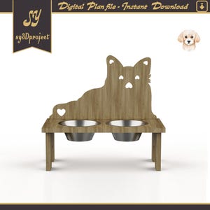 Dog Dish Stand for dog CNC file Pet Feeding Bowl Stand Cnc plan Cnc file for Cat Bowl  Stand Dog Dishes Stand Laser Svg File