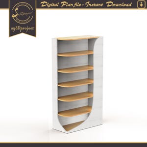 CNC CUTTING FILE White Bookshelf Pdf file Wood Vector File For Cnc Plywood Shelf Cnc Router Files Shelf Svg File Personalized Shelf design