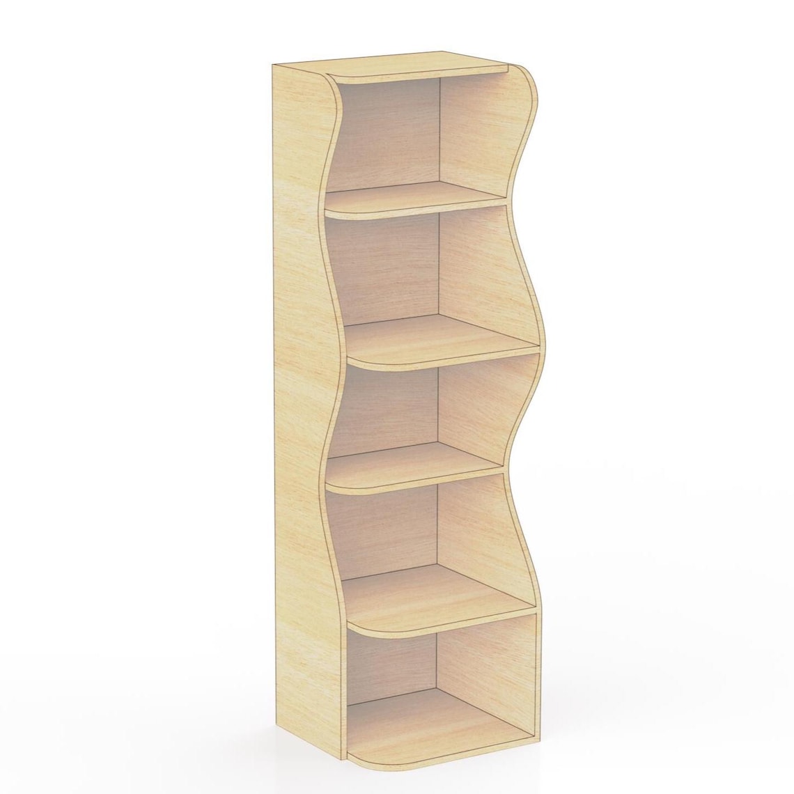 Corner Bookshelf CNC Plan – Wooden Wall Shelf Design, Home Decor ...