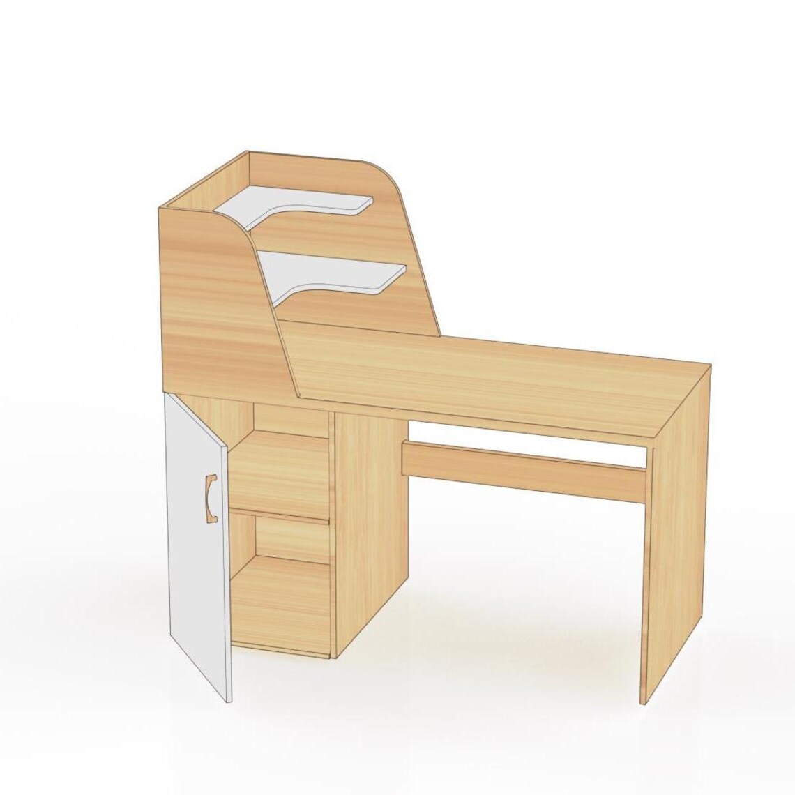 Gallery Detail: Minimalist Study Desk Cnc Plan Home Office Wooden Desk Dxf