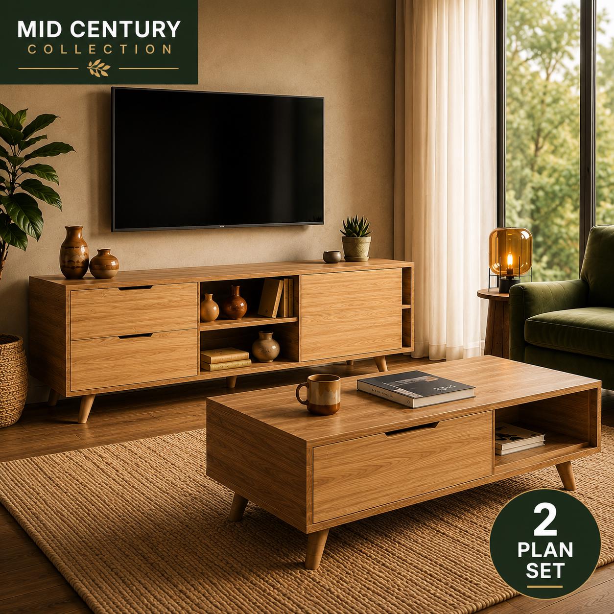 Mid century modern tv stand - Etsy 日本