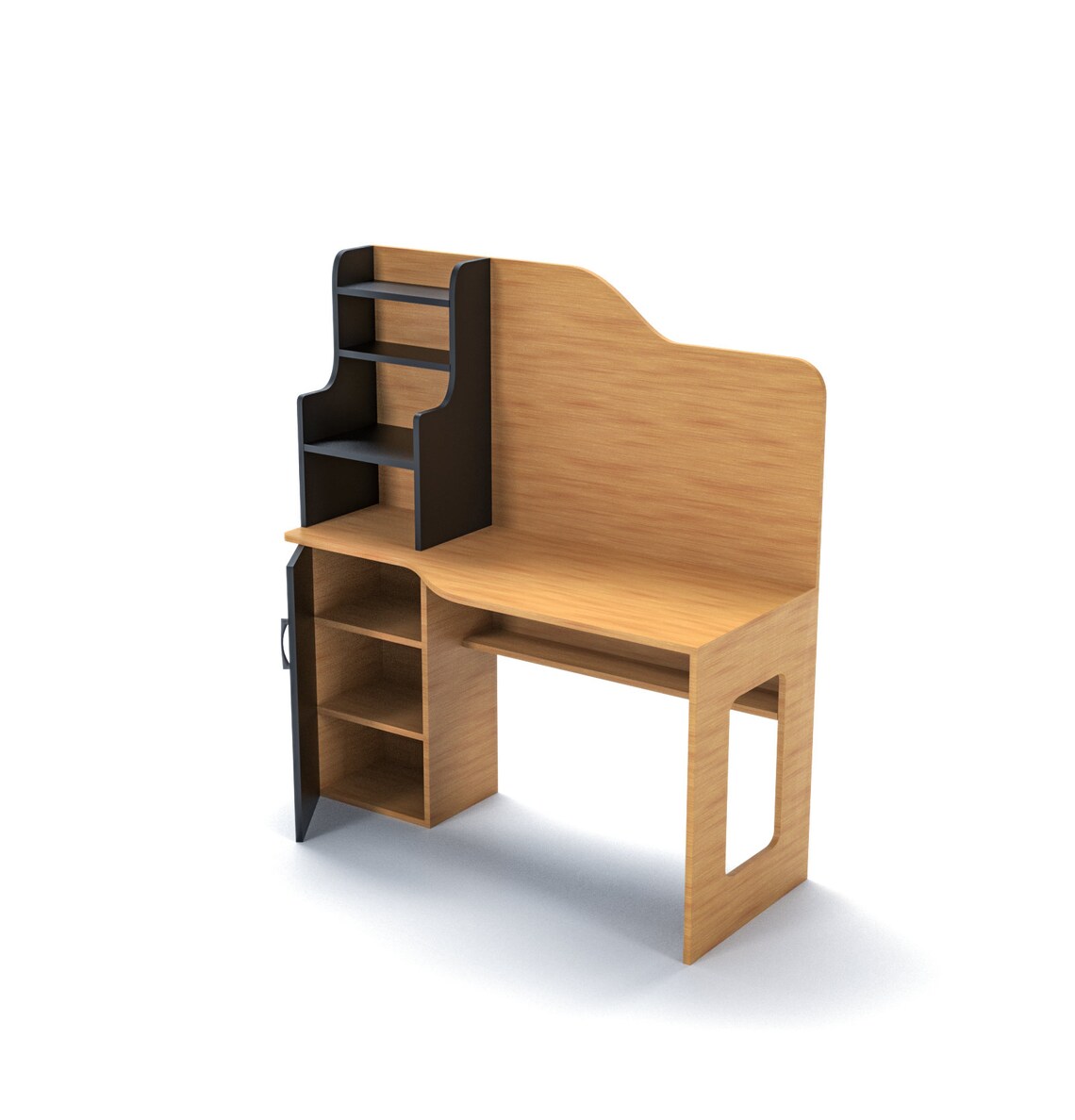 Study Table With Shelf CNC File Wooden Desk and Shelf Plan Study Desk ...