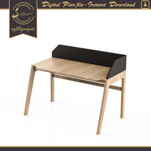 Planos de escritorio CNC para habitaciones pequeñas – Planos de muebles CNC para escritorios de decoración del hogar – Descarga digital para carpinteros y fabricantes - Archivos de corte CNC