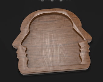 Bandeja de servicio Bandeja de archivos Cnc de madera Bandeja de archivos STL Bandeja de diseño personalizada para bandeja de mesa Archivo svg Bandeja de corte láser Decoración Vcarve Bandeja de archivos svg