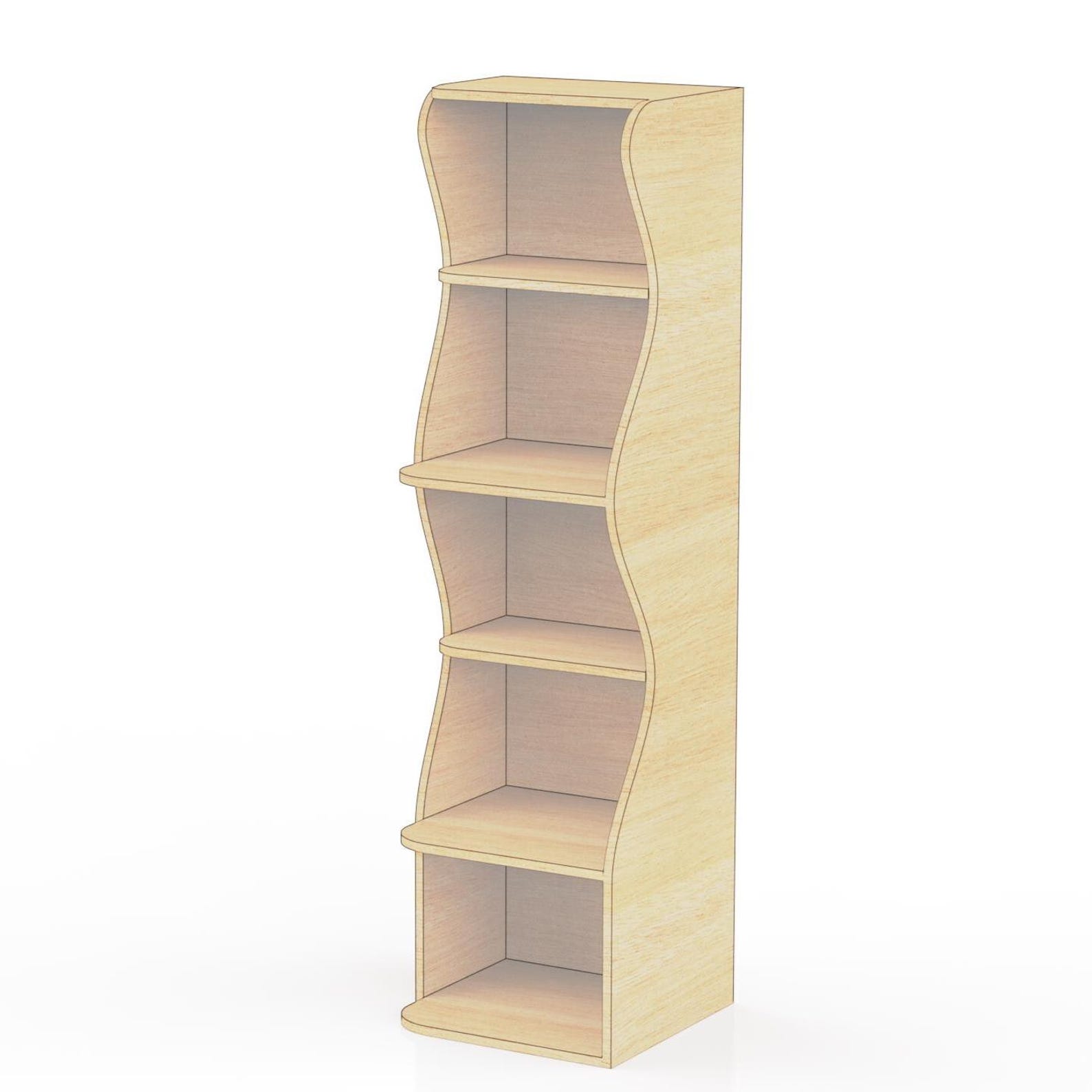 Corner Bookshelf CNC Plan – Wooden Wall Shelf Design, Home Decor ...
