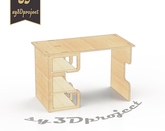 Arquivo para projeto de mesa de estudo CNC – Arquivo para corte a laser de mesa de estudo em compensado – Arquivos DXF e PDF para roteador CNC | Projetos de móveis faça você mesmo - Arquivo de corte CNC