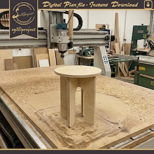 Archivo de enrutador CNC para soporte de plantas de madera entrelazada; archivo de corte DXF para mesa de centro decorativa, plano de muebles CNC, archivo de corte láser, plano de carpintería DIY