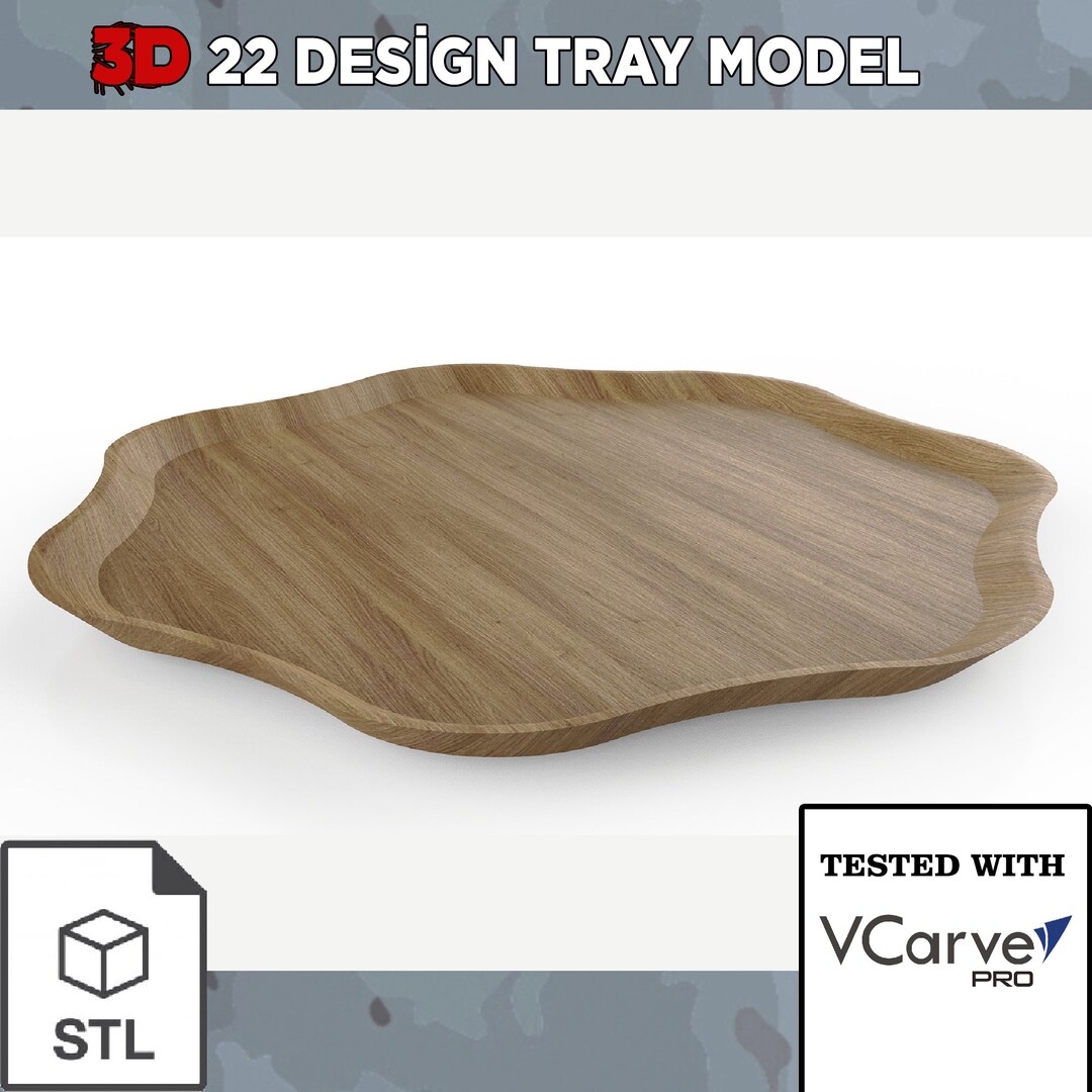 Wooden Tray Cnc Router Files Bundle, Serving Tray Cnc Stl Files ...