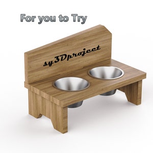 Cat Bowl Stand Cnc file Basic CNC cut plan Raised cat bowl Stand Digital file Cat food Stand for pet Gift for Pet Test Product for CNC