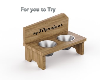 Cat Bowl Stand Cnc file Basic CNC cut plan Raised cat bowl Stand Digital file Cat food Stand for pet Gift for Pet Test Product for CNC