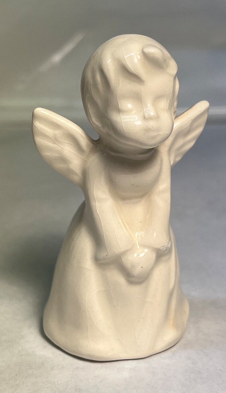 White Ceramic Kissing Angels Etsy