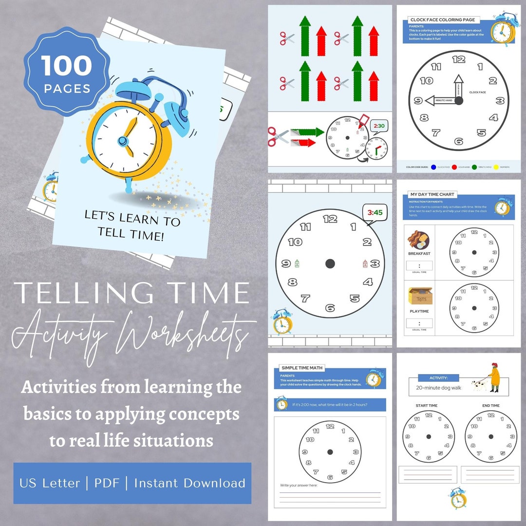 Teaching Kids to Tell Time, Telling Time Worksheets for Kindergarten