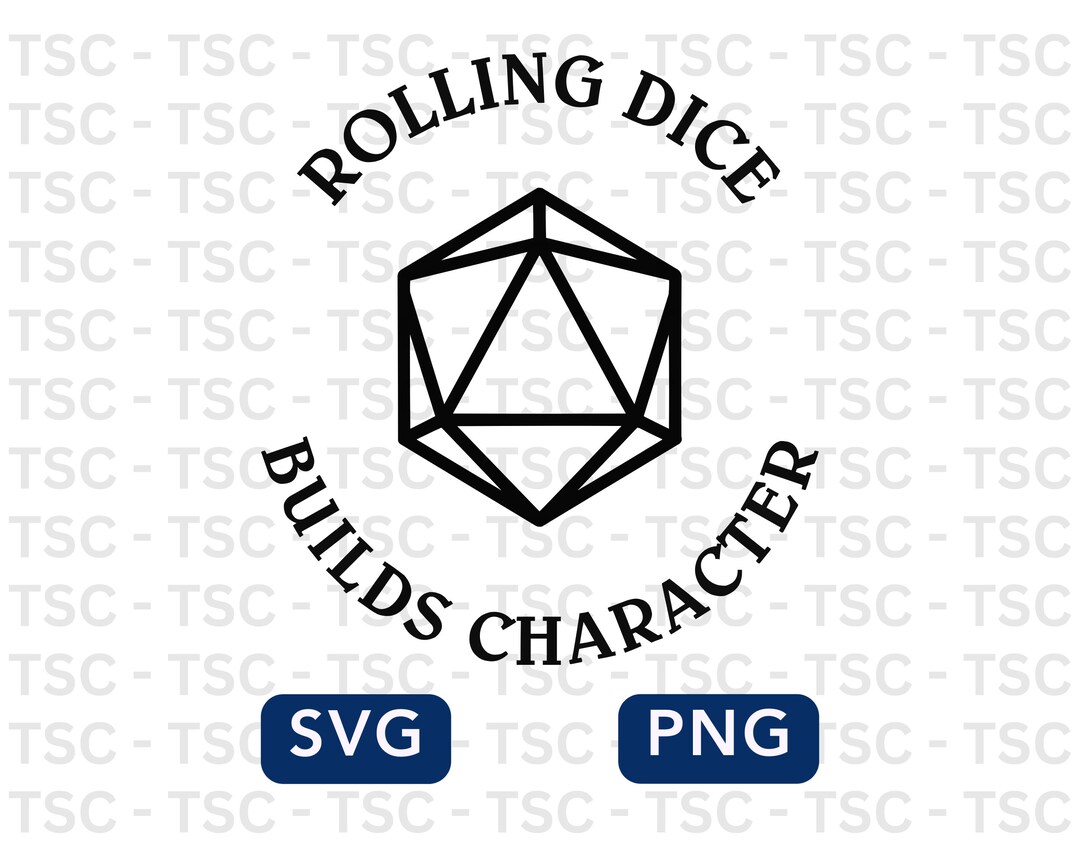 Rolling Dice Builds Character SVG Dungeons and Dragons Svg, Dnd Svg