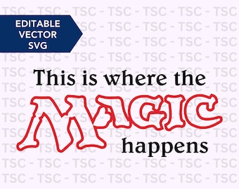 Magic the Gathering SVG | This Is Where The Magic Happens, TCG Template, Mtg Png Clipart, Mtg Token Gamer Svg, Cricut File, Embroidery File