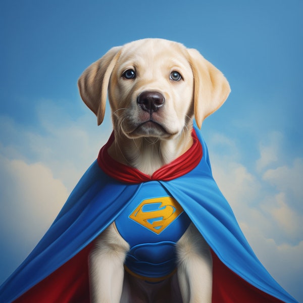 Custom Super Hero Pet Digital Print Poster | AI | Cute | Personalised Gift Pet Lovers | Realistic | Animal | Dog | Cat | Rabbit | Hamster