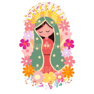 Virgen De Guadalupe + Musiknoten PNG, Jungfrau Maria, Unsere Liebe Frau von Guadalupe, Virgen Maria, La Guadalupana, katholische Kunst, Heilige Maria