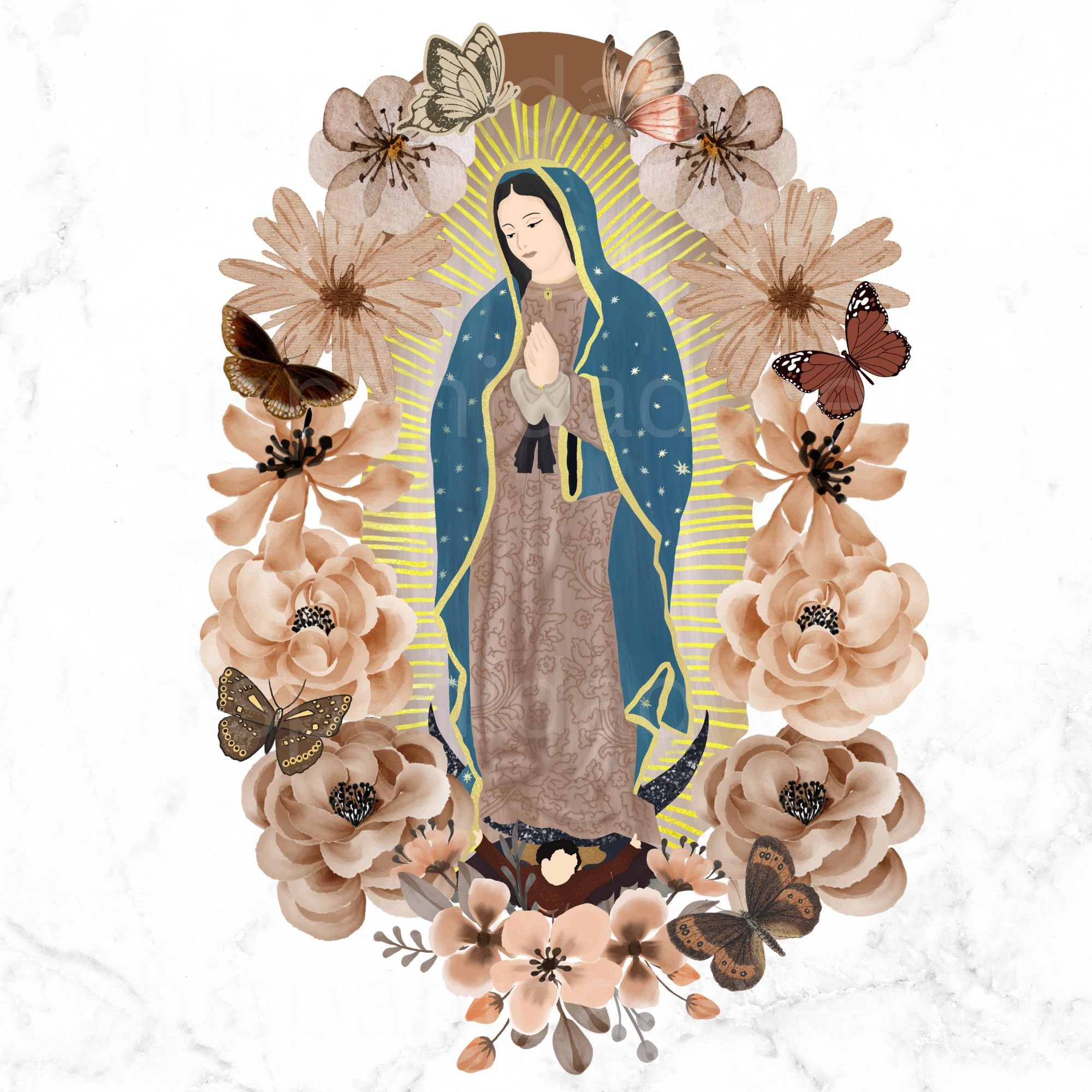 Virgen De Guadalupe Butterflies PNG, Virgensita Png, La Guadalupana