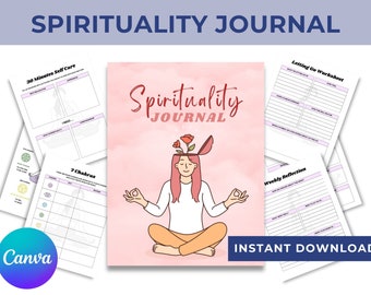 Printable Spiritual Planner & Journal, Manifestation Mental Health Journal, Self Care Worksheet, Meditation Journal for Mental Health