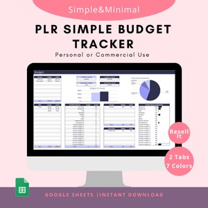 PLR Google Sheets Budget Template with Master Resell Rights, Commercial License, Monthly Budget Spreadsheet, and Financial Planner
