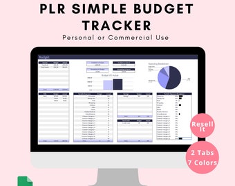 PLR Google Sheets Budget Template with Master Resell Rights, Commercial License, Monthly Budget Spreadsheet, and Financial Planner