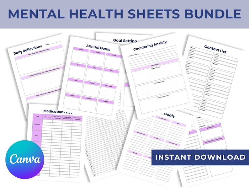 Printable Mental Health Checklist for Adults, Daily Mood Tracker Pdf ...