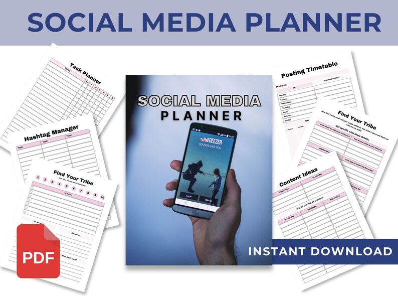 Printable Social Media Content Planner PDF, Ready to Print Instagram ...