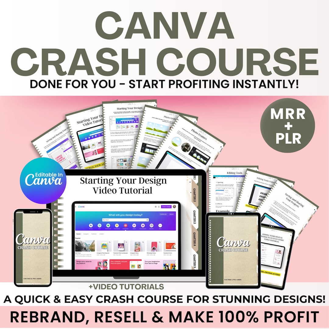 Ultimate Done-for-you Canva Crash Course | Editable PLR & MRR Guide ...