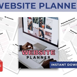 PDF do planejador de sites para impressão, planejador de sites de negócios on-line, planejamento e rastreamento de novos sites, planejador de pequenas empresas